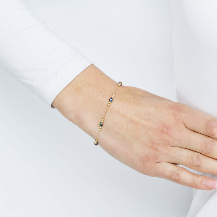 Bransoletka ze złota z koralikami