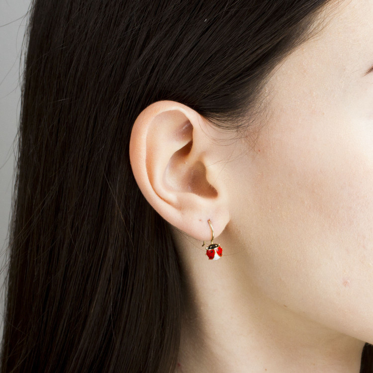 Kolczyki ze złota biedronki