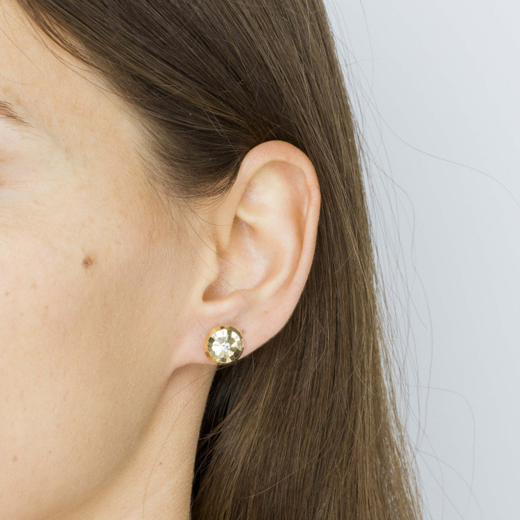 Kolczyki ze złota z białą cyrkonią