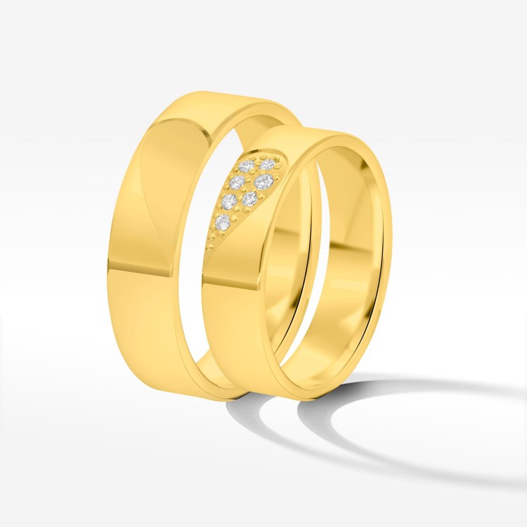 Obrączki ślubne z żółtego złota 5mm płaskie