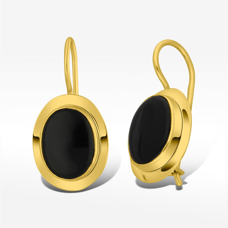 Kolczyki ze złota z onyksem