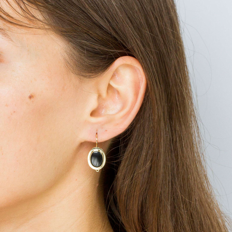 Kolczyki ze złota z onyksem