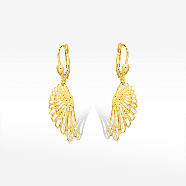 Kolczyki ze złota skrzydła wiszące