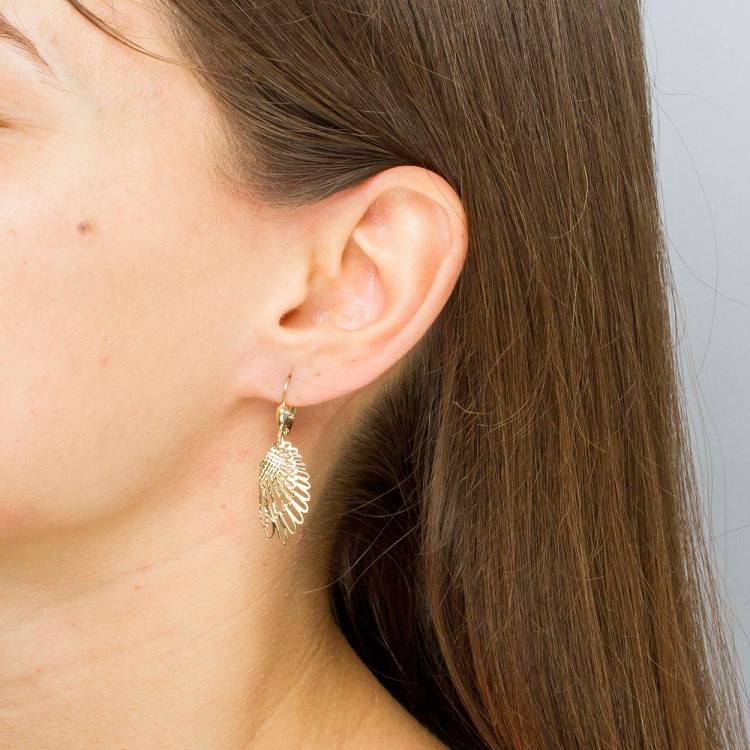 Kolczyki ze złota skrzydła wiszące