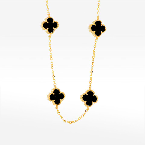 Naszyjnik ze złota 45-48cm z onyksami