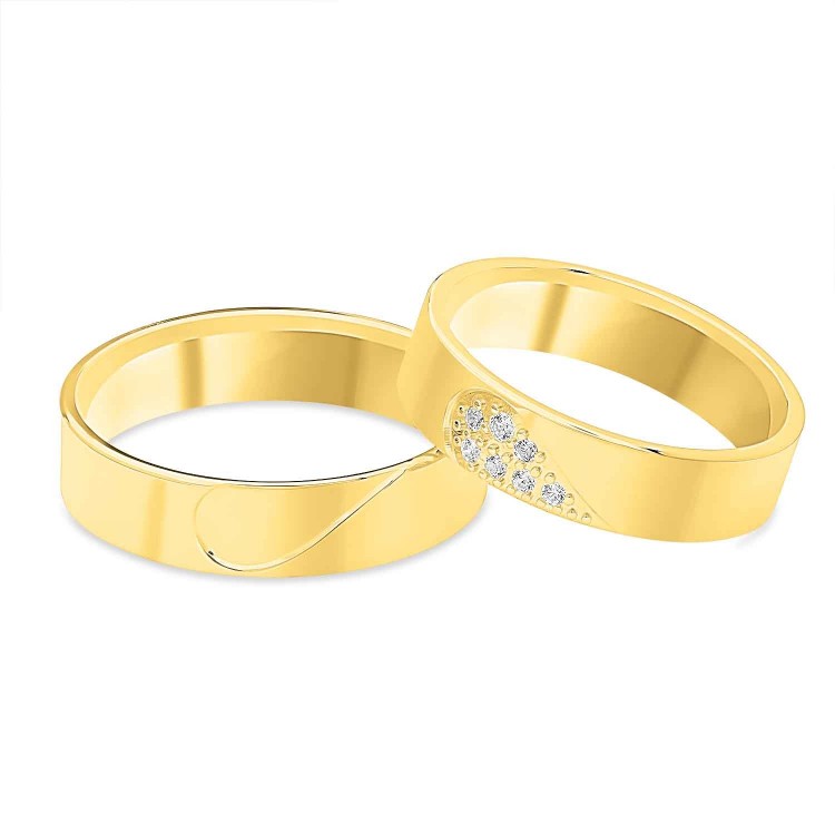 Obrączki ślubne z żółtego złota 5mm płaskie