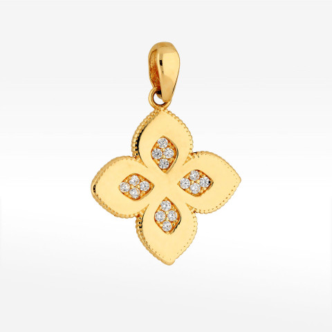 Zawieszka ze złota z białymi cyrkoniami