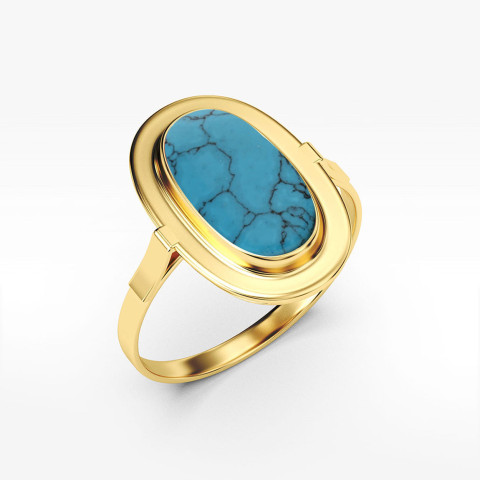 Pierścionek ze złota z turkusem