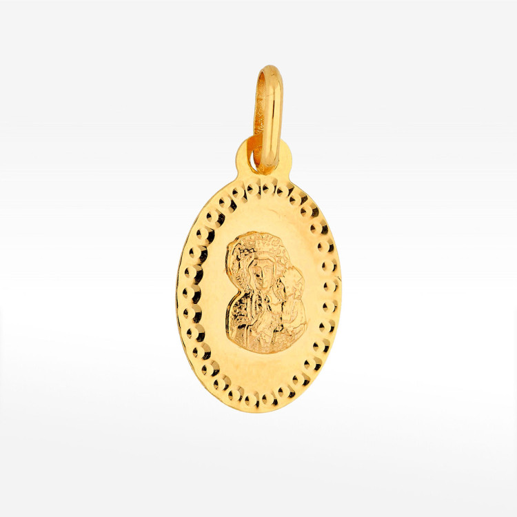 Zawieszka ze złota medalik z matką boską