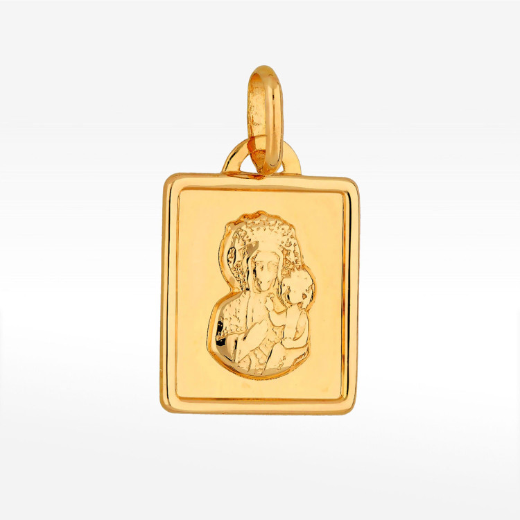 Zawieszka ze złota medalik z matką boską