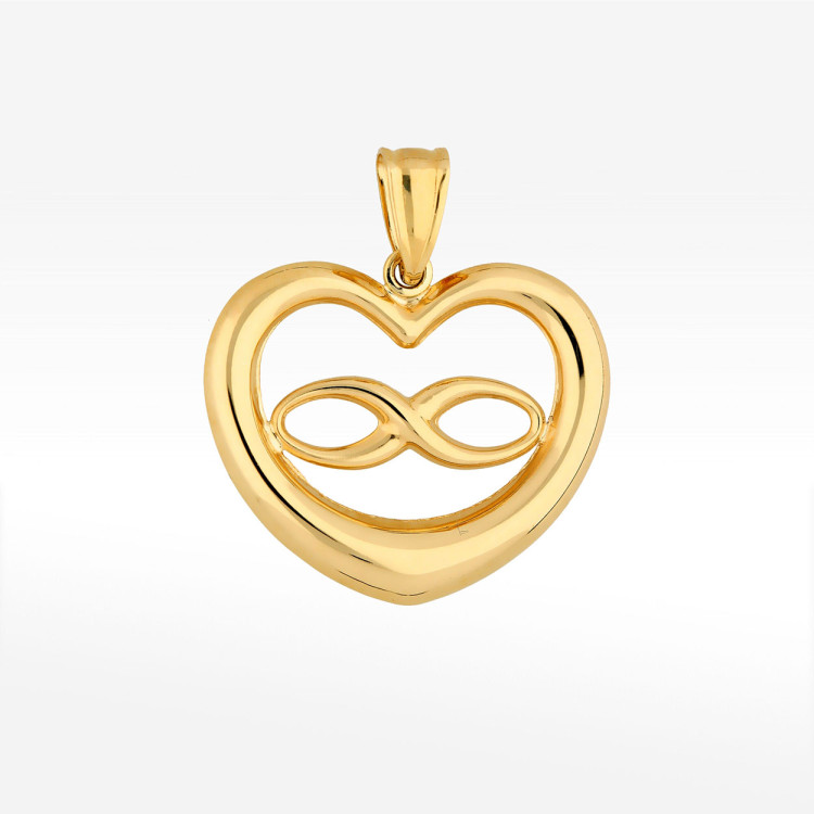 Zawieszka ze złota serce z nieskończonością