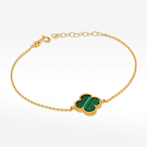 Bransoletka ze złota z malachitem