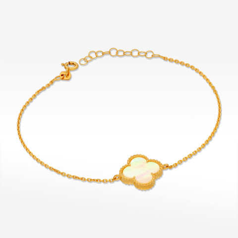 Bransoletka ze złota z masą perłową