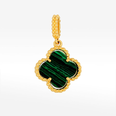 Zawieszka ze złota z malachitem 12.5mm