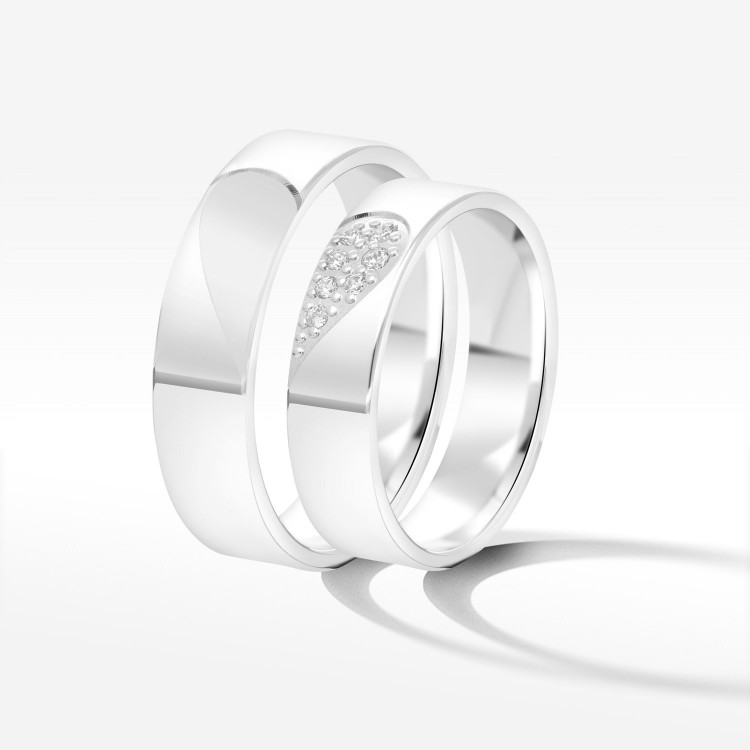 Obrączki ślubne z białego złota 5mm płaskie