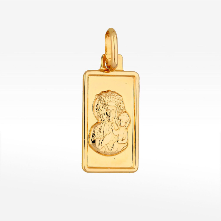 Zawieszka ze złota medalik z matką boską