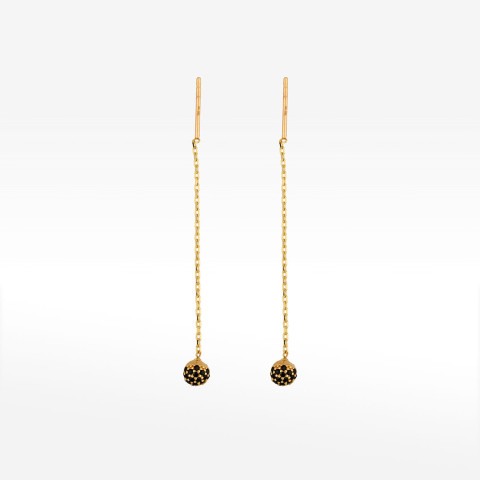 Kolczyki ze złota z czarnymi cyrkoniami