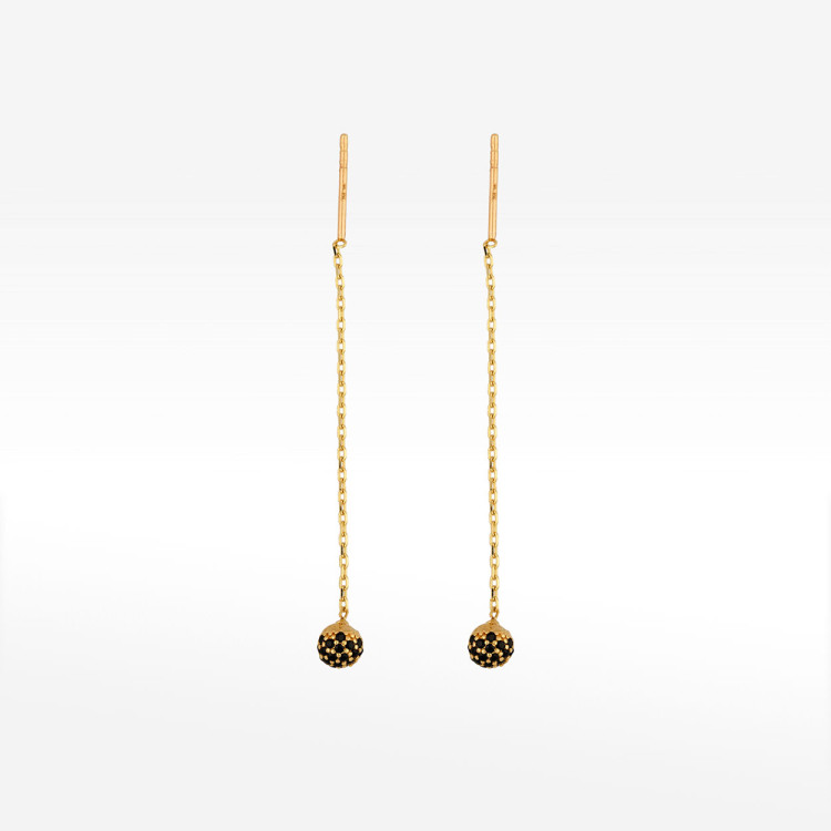 Kolczyki ze złota z czarnymi cyrkoniami