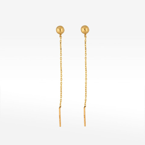 Kolczyki ze złota przeciągane z kulką