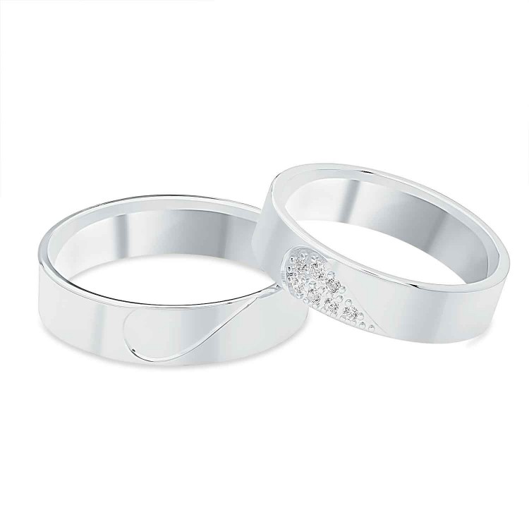 Obrączki ślubne z białego złota 5mm płaskie