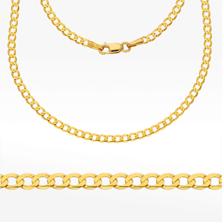 Łańcuszek ze złota pancerka pełny