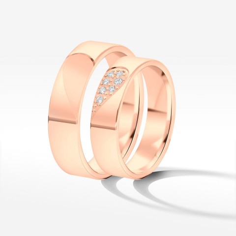 Obrączki ślubne z różowego złota 5mm płaskie