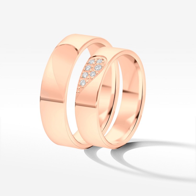 Obrączki ślubne z różowego złota 5mm płaskie