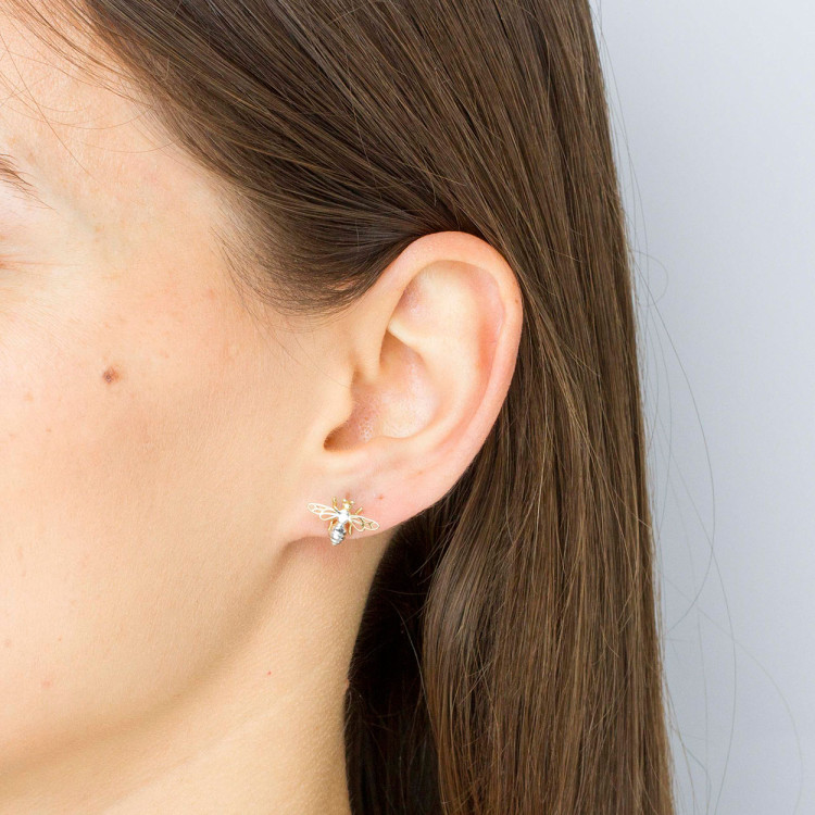 Kolczyki ze złota pszczoły