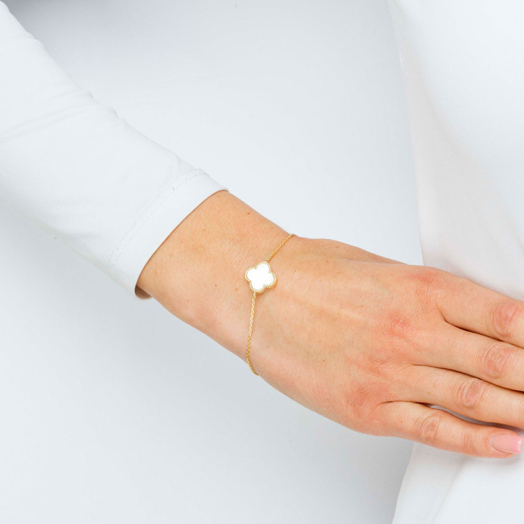 Bransoletka ze złota z masą perłową