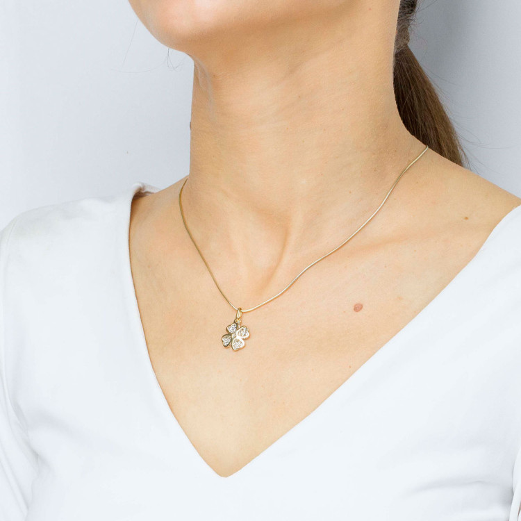 Zawieszka ze złota czterolistna koniczyna