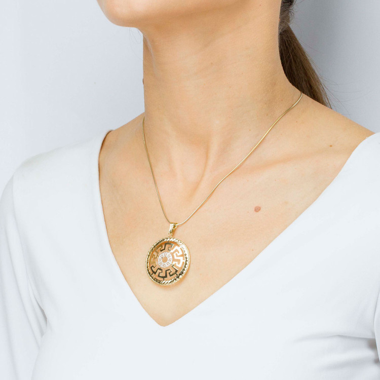 Zawieszka ze złota z wzorem greckim