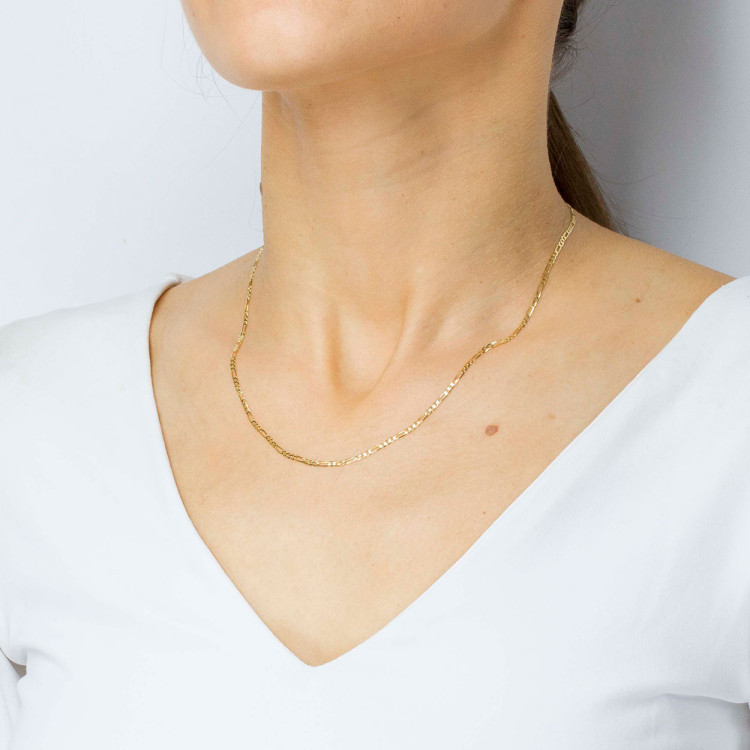 Łańcuszek ze złota figaro pełny