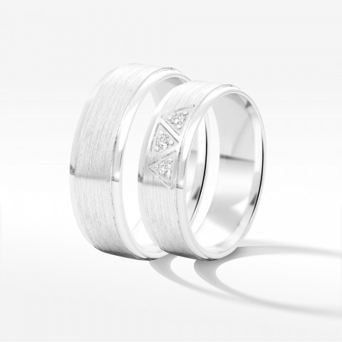 Obrączki ślubne z białego złota 6mm płaskie