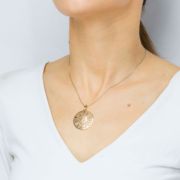 Zawieszka ze złota z wzorem greckim