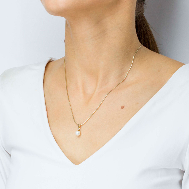 Zawieszka ze złota z perłą