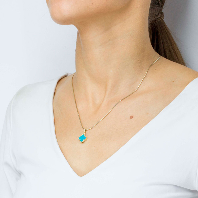 Zawieszka ze złota z turkusem