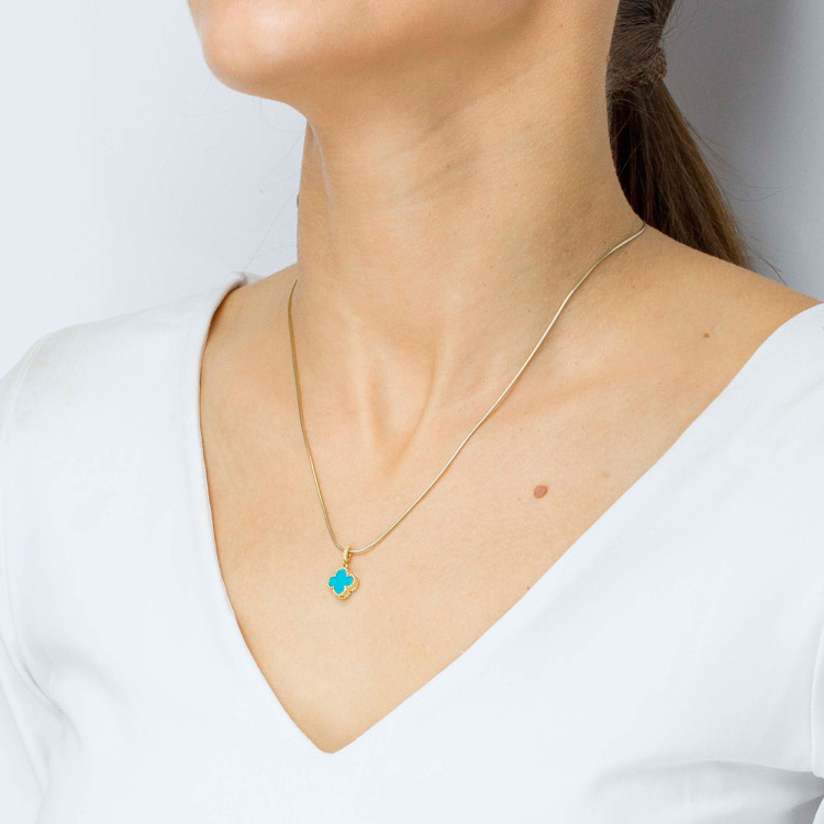 Zawieszka ze złota z turkusem 10.5mm