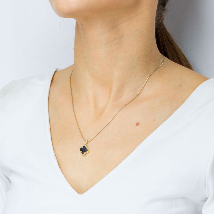 Zawieszka ze złota z onyksem 12.5mm