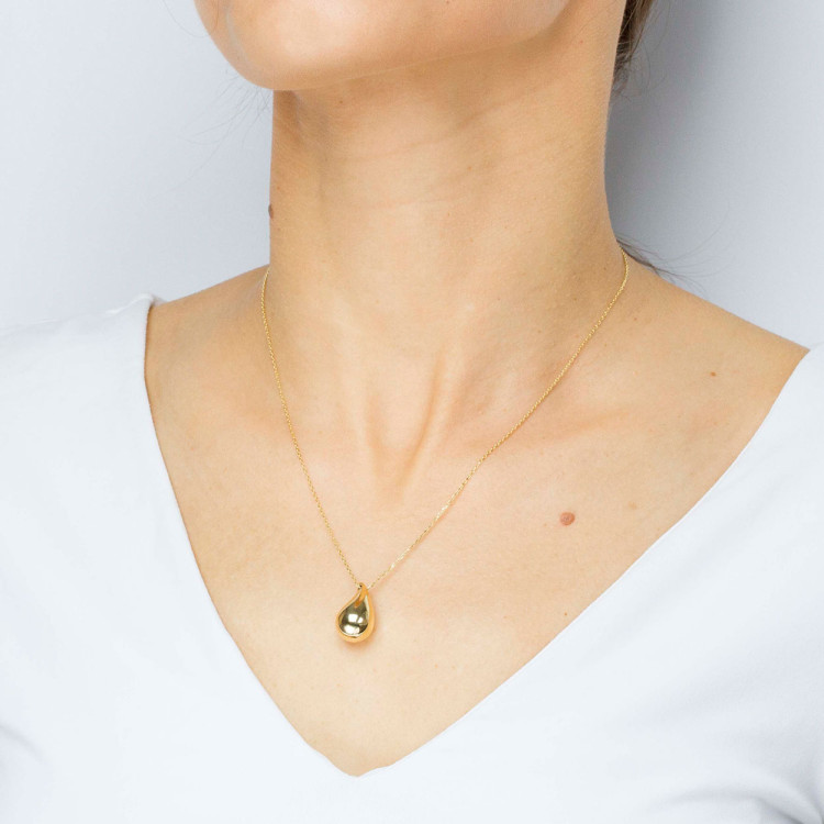 Naszyjnik ze złota 45cm z łezką
