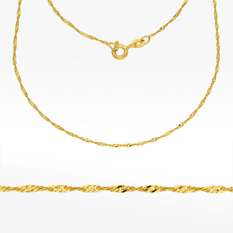 Łańcuszek ze złota singapur pełny