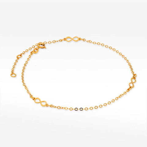 Bransoletka ze złota na nogę z nieskończonością