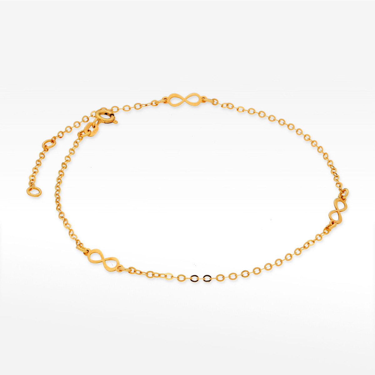 Bransoletka ze złota na nogę z nieskończonością