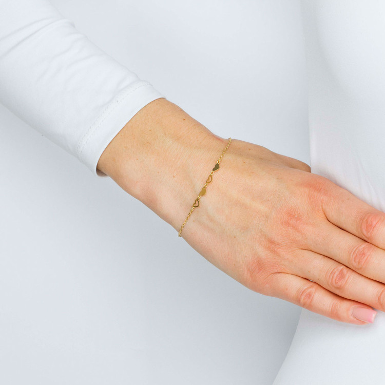 Bransoletka ze złota serca