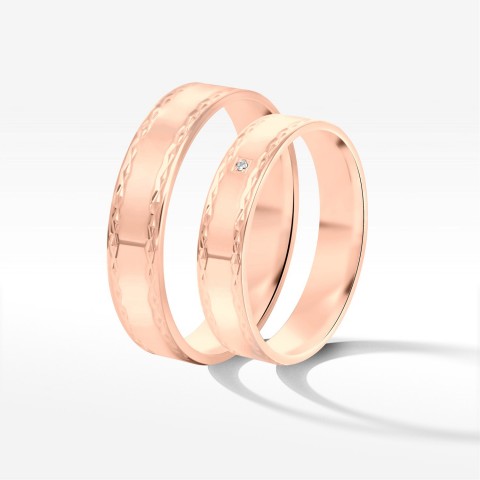 Obrączki ślubne z różowego złota 5mm płaskie