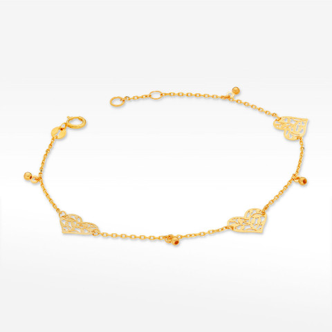 Bransoletka ze złota z sercami