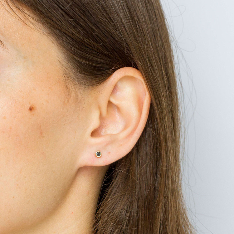 Kolczyki ze złota z czarną cyrkonią