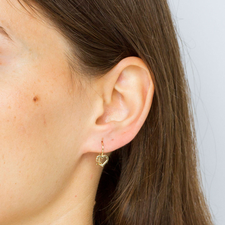 Kolczyki ze złota serce z nieskończonością