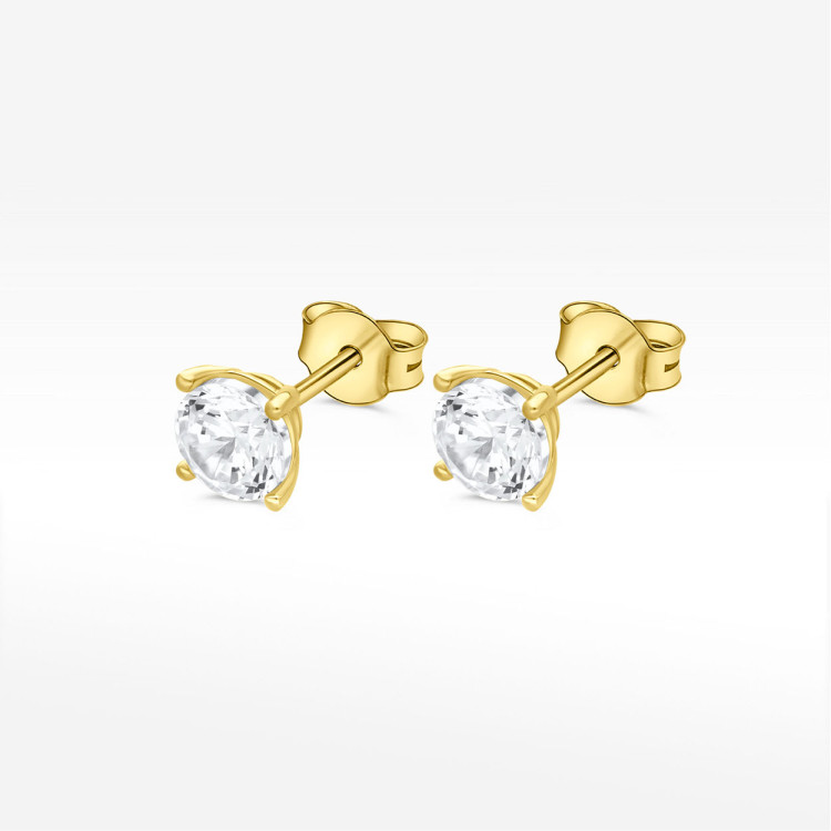 Kolczyki ze złota z białą cyrkonią
