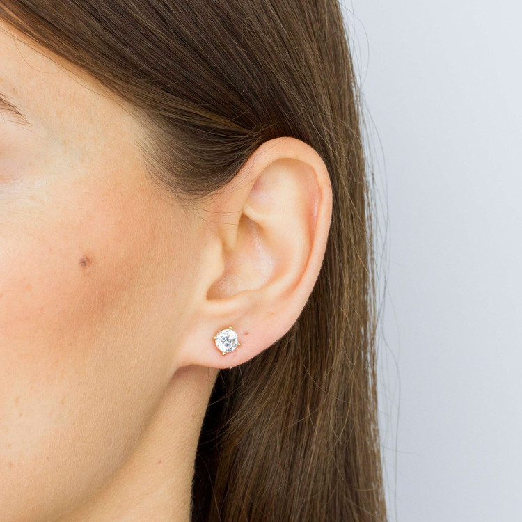 Kolczyki ze złota z białą cyrkonią