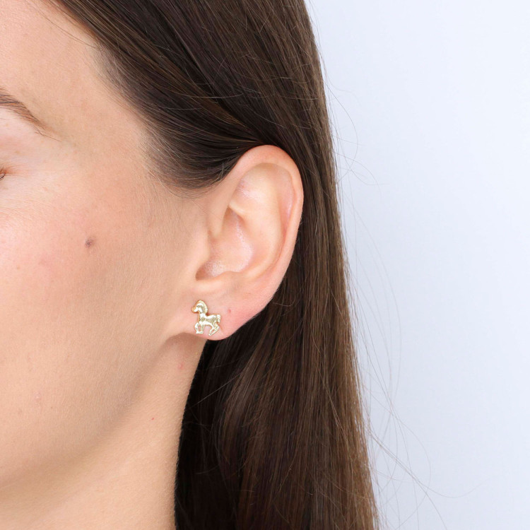 Kolczyki ze złota koniki